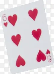 创意扑克牌红桃6