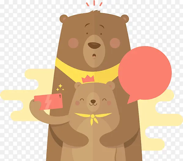扁平化大熊和小熊