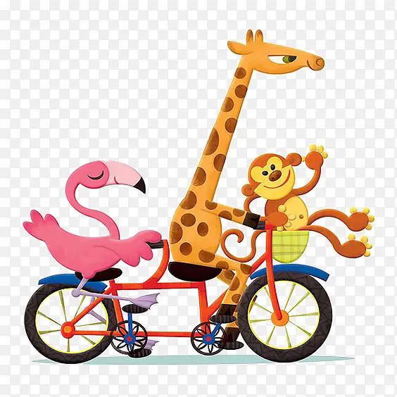 动物骑自行车