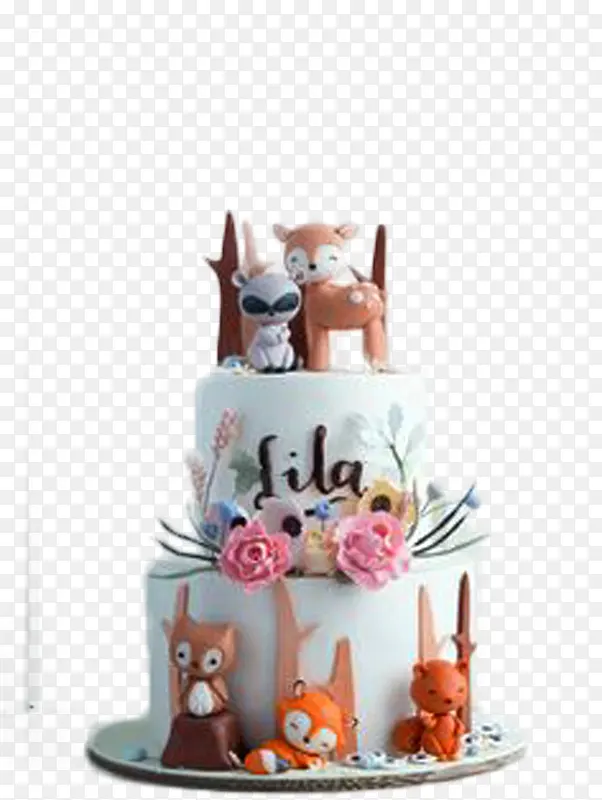 小动物生日蛋糕