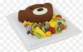 小熊水果蛋糕