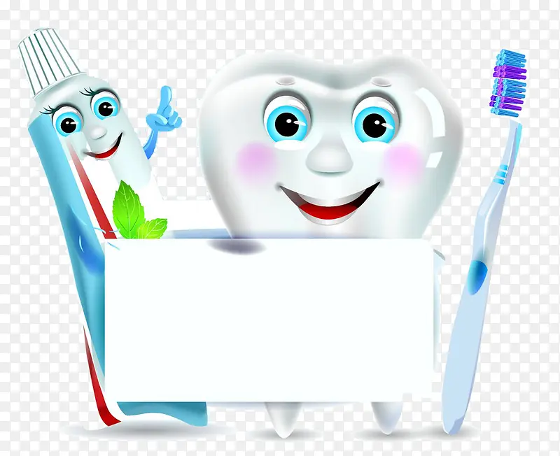 卡通牙齿牙刷牙膏图片