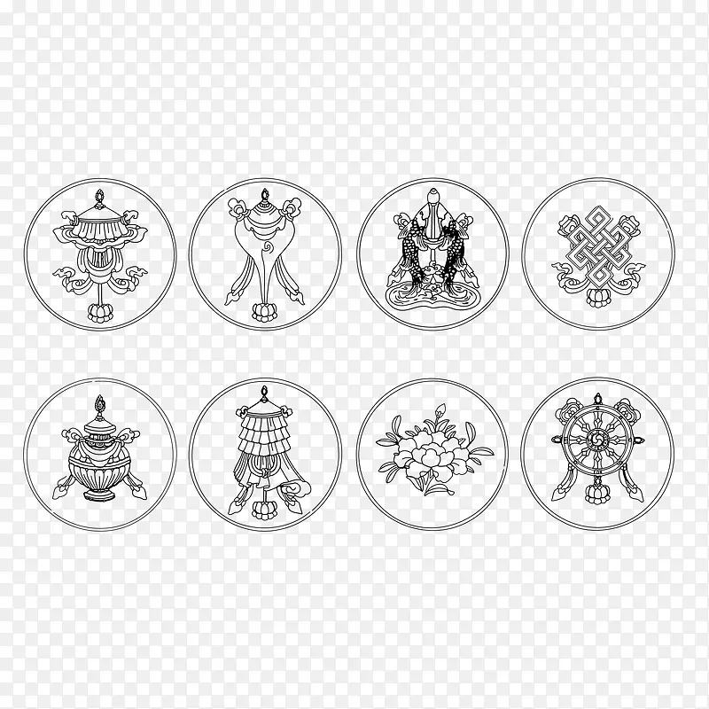 矢量西藏花纹图案