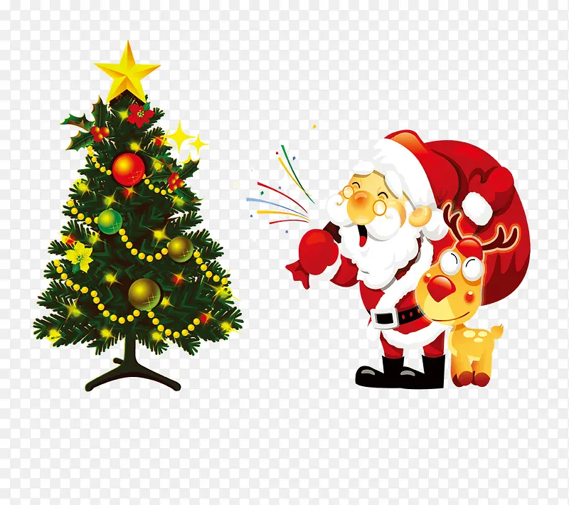 圣诞老爷爷和圣诞树