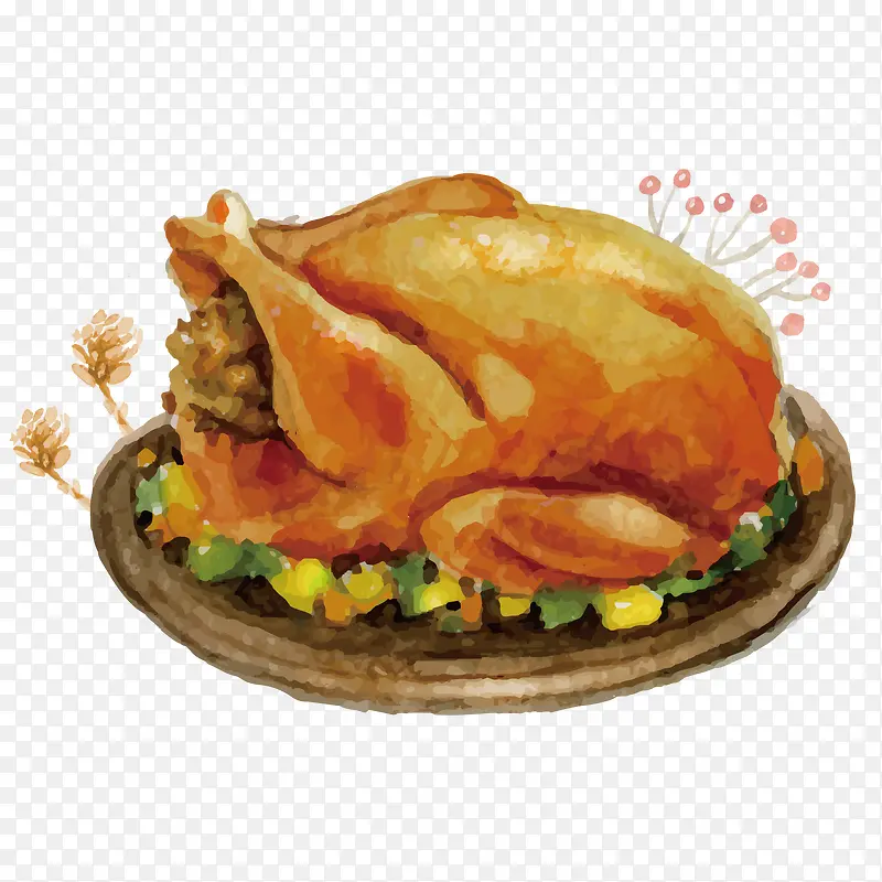 矢量烤全鸡