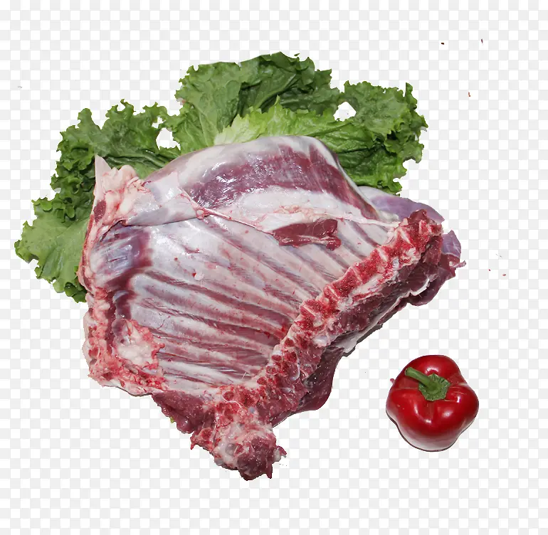 新鲜羊排肉实物素材