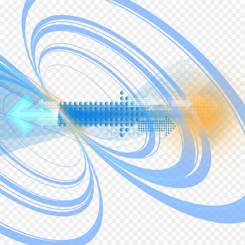 矢量蓝色科技箭头和曲线