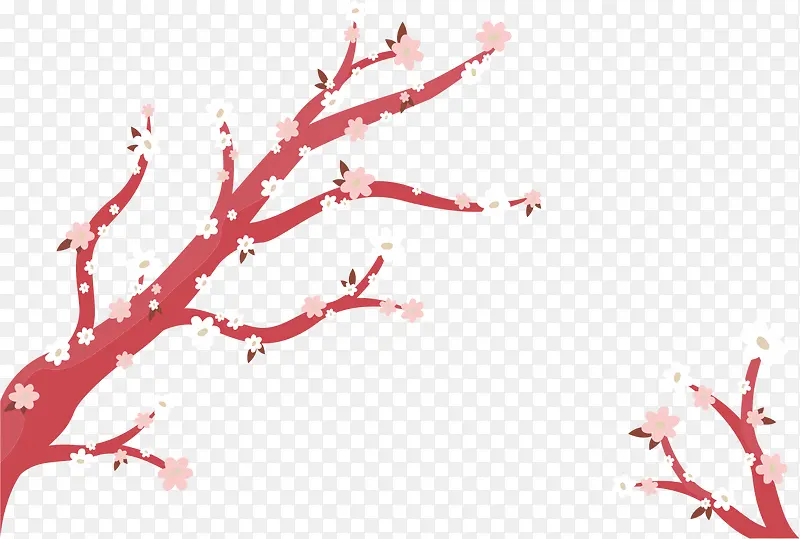手绘樱桃树
