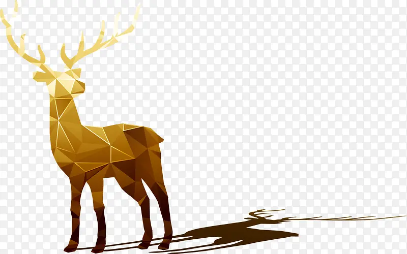 金色闪耀圣诞麋鹿
