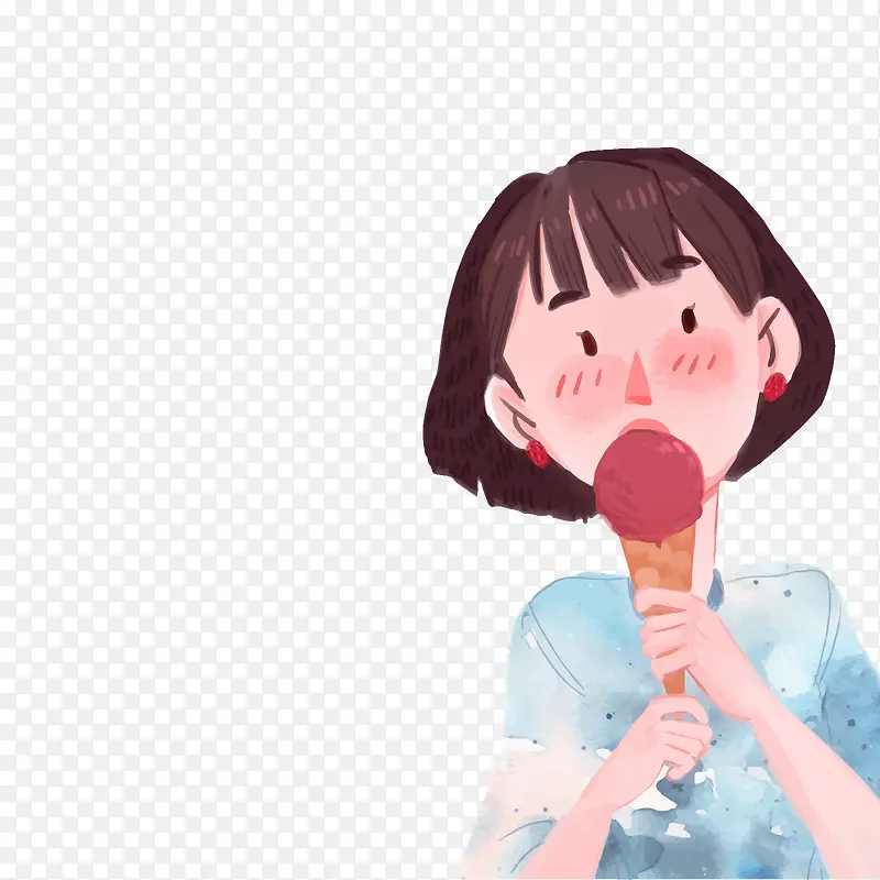 矢量吃冰淇淋