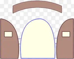 手绘棕色漫画大门