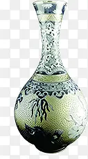 细口陶瓷瓶子毛笔字