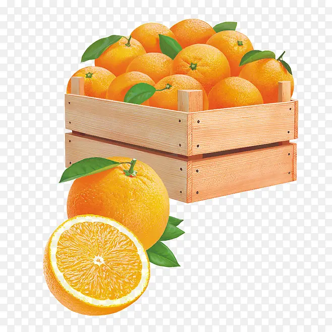 木箱中的橙子