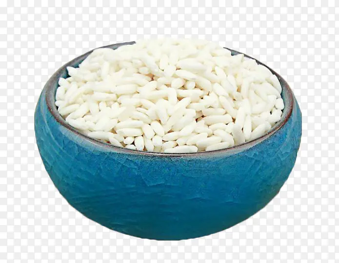 蓝色大碗里的大米
