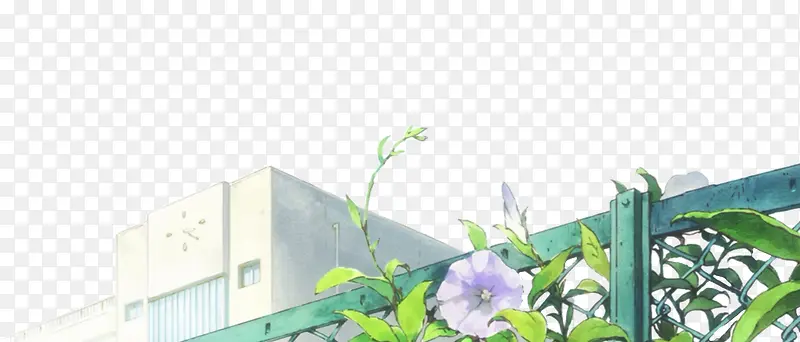 动漫风校园一角素材