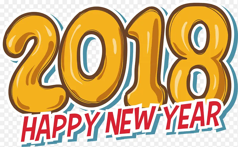 黄色数字2018