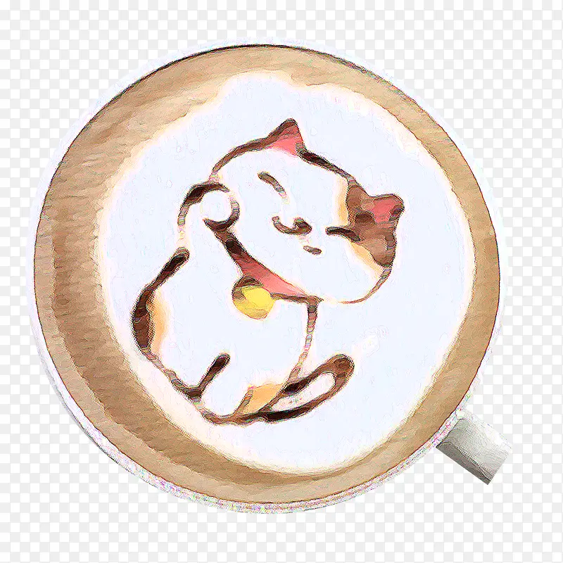 手绘小猫咖啡拉花