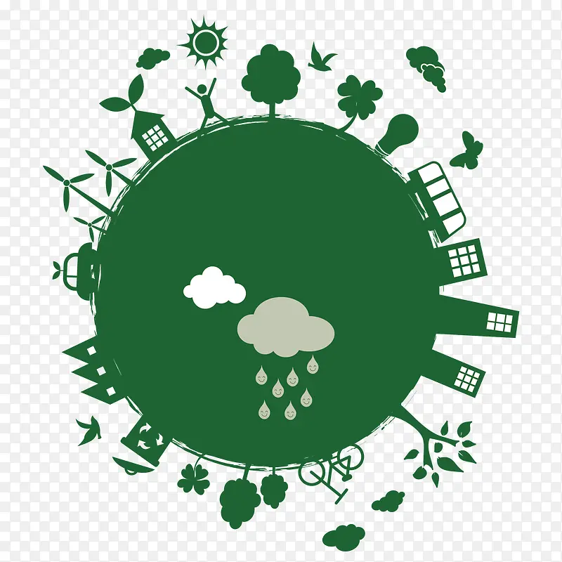 绿色地球环保出行生活剪影
