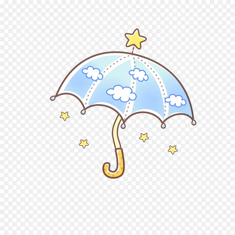 手绘卡通雨伞图形