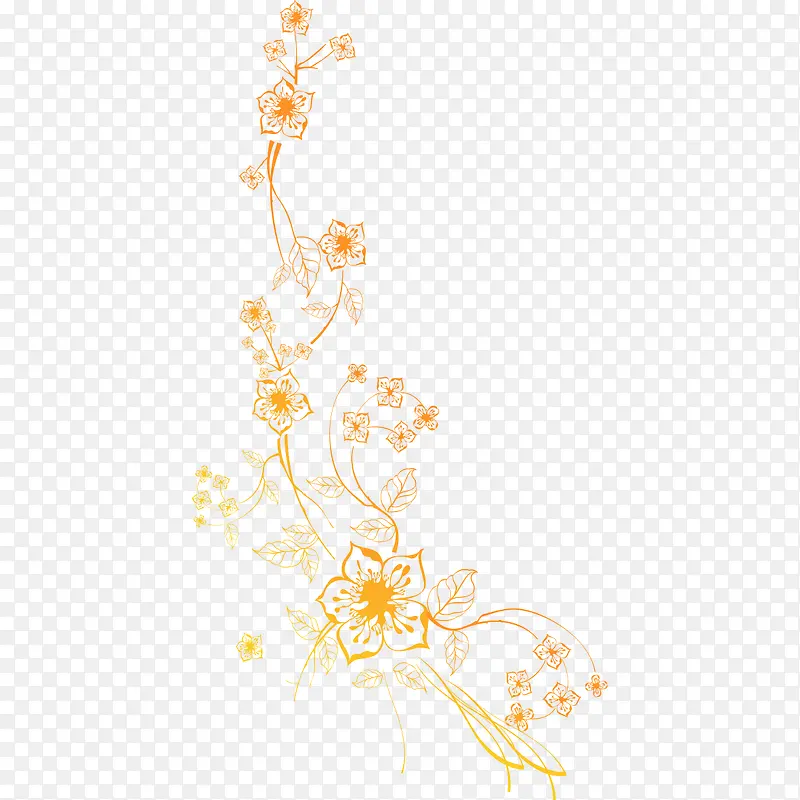 飘逸黄色树枝