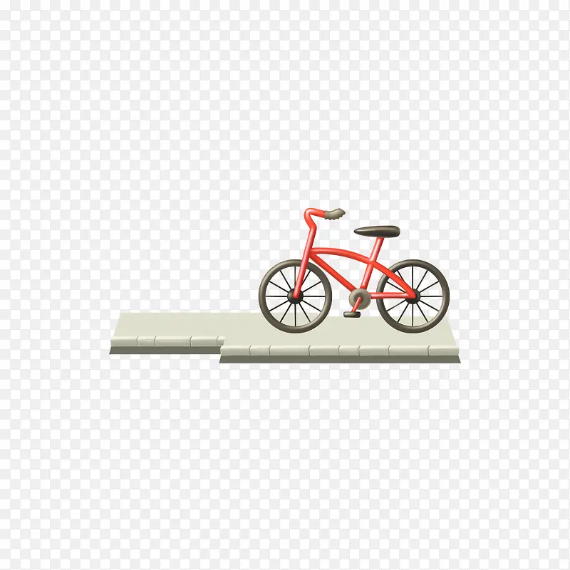 停放在青石砖上的自行车