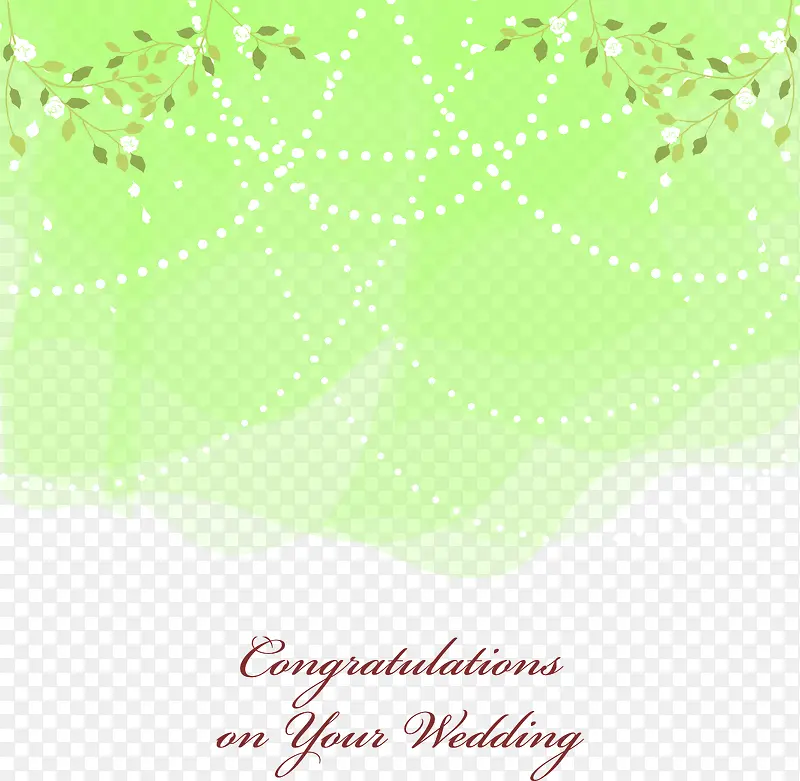 婚礼邀请函装饰唯美绿色图案