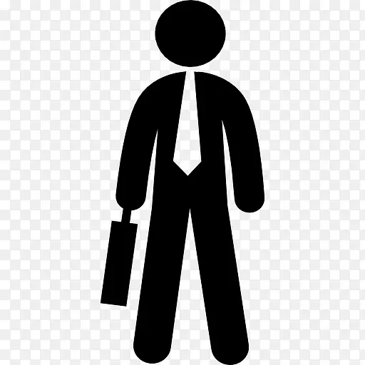男性商务人士拿着行李箱图标