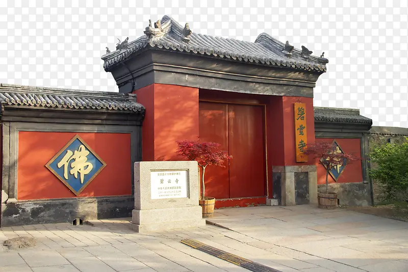 寺庙仿古大红门