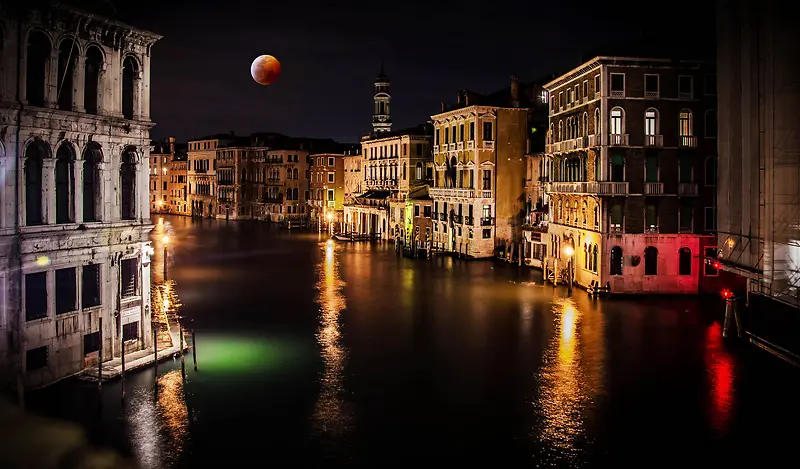 威尼斯水景夜景国外