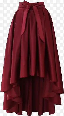 酒红色的复古长裙