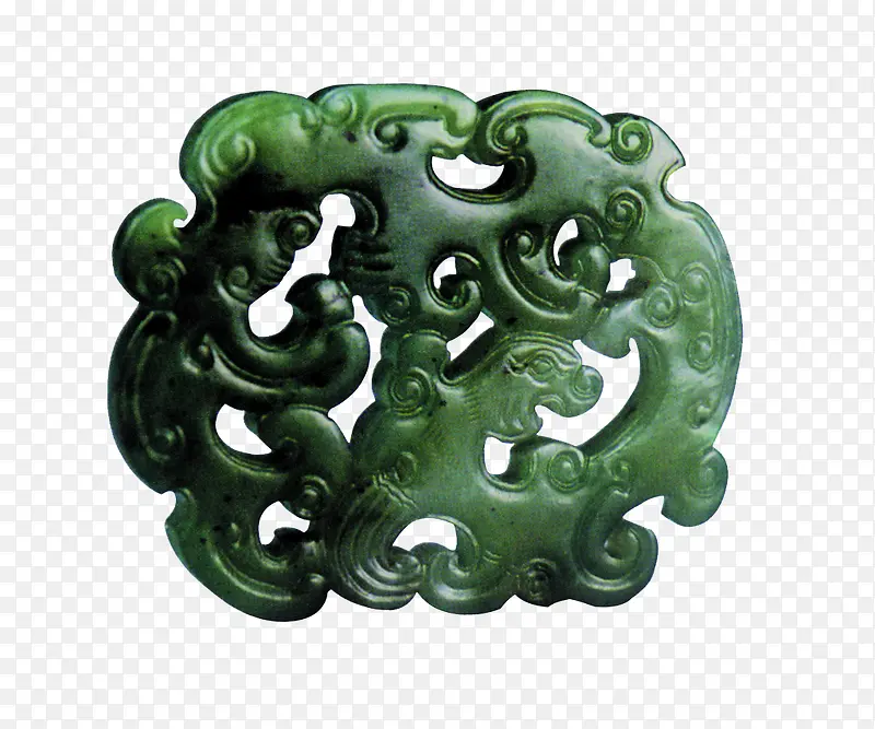 绿色雕刻的玉石