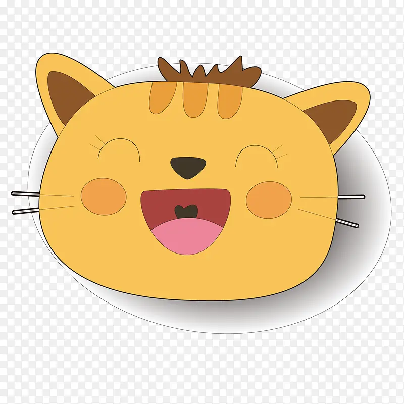 卡通大笑的猫咪头像