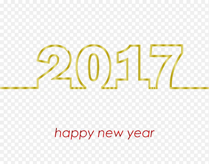 2017新年数字黄色字体