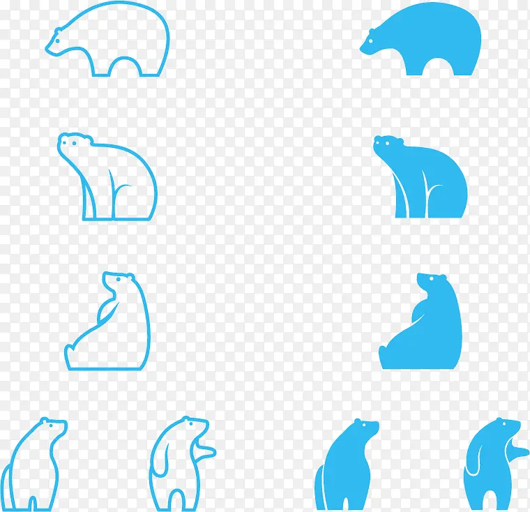可爱北极熊动物设计矢量素材