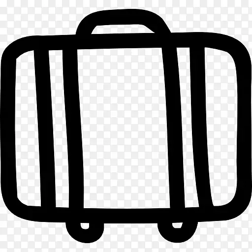 行李箱手画的轮廓从侧面图标