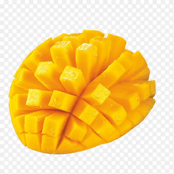 黄色水果芒果设计水珠质感效果