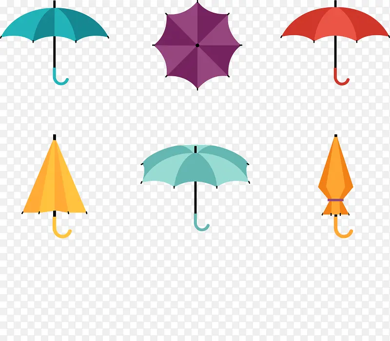 矢量图几把雨伞