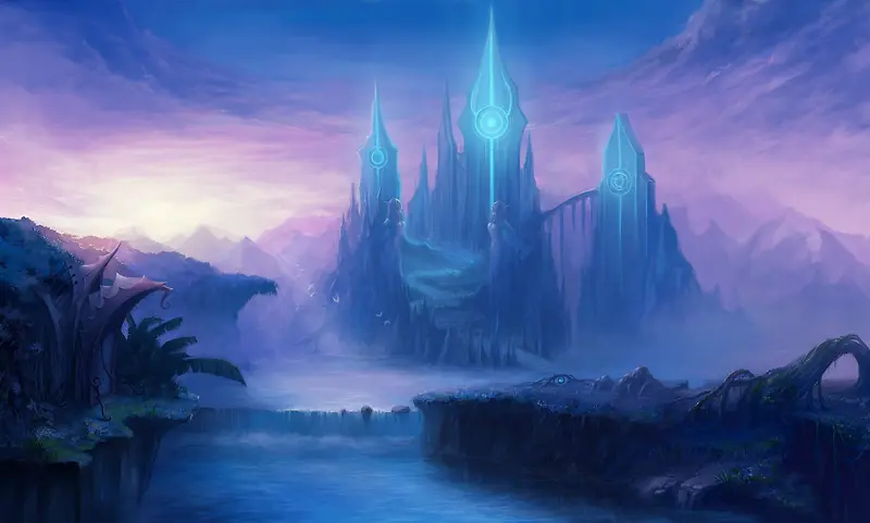 紫蓝色神秘游戏宫殿