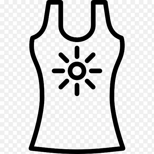 女人衬衫与太阳图标
