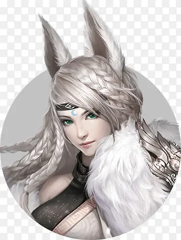 兔耳朵编发手绘美女
