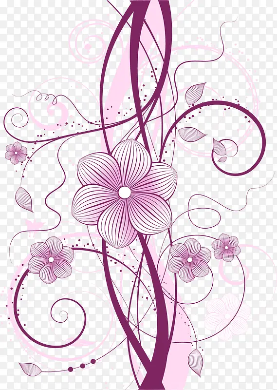 浪漫抽象紫色花纹