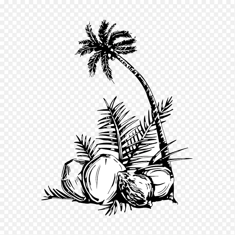 水墨椰子树