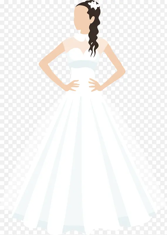 穿婚纱的新娘矢量素材