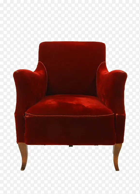 红色绒质沙发