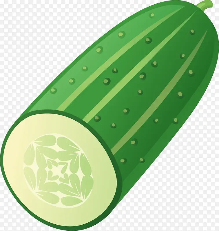 绿色卡通黄瓜
