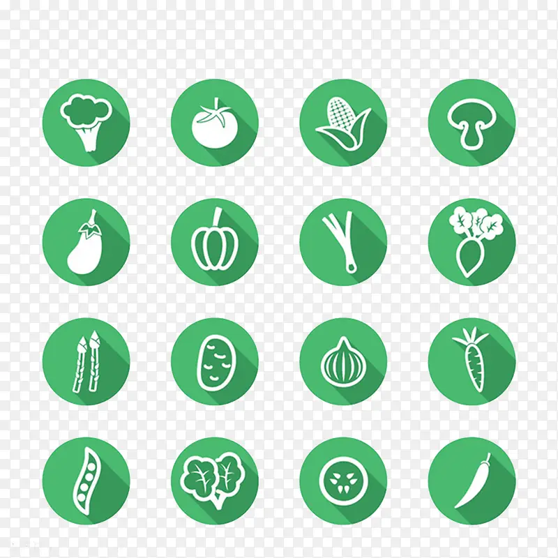 绿色食物圆形图标