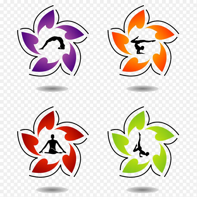 花朵瑜伽logo设计图片