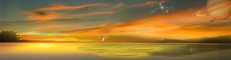 旅游唯美夕阳背景banner