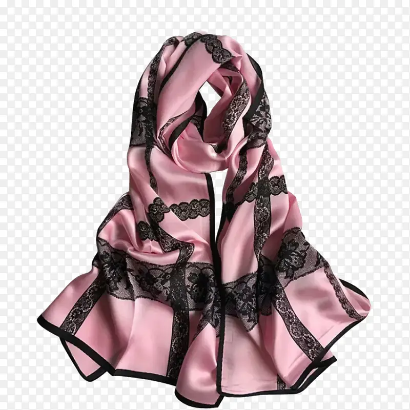 粉色丝巾