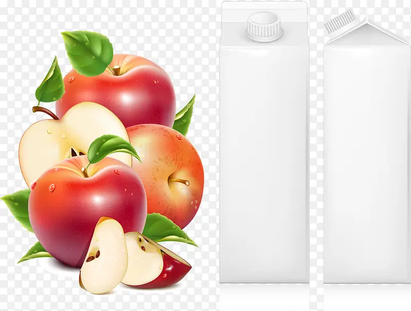 红苹果与果汁包装设计矢量素材